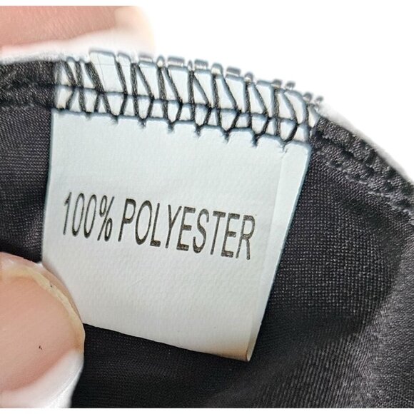 Womens Size S Swiss Dot Textured Black V-Neck Mini Dress W/ Ruffle Hem Casual - Picture 12 of 12